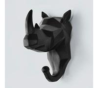 ZYCW Appendi Abiti da Muro Moderni, Decorativi da Parete Testa di Animale Resina Oro Mensole da Muro Design Attaccapanni per Giacche, Sciarpe, Borse, Zaini, Asciugamani (Black,Rhino)