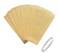 Zydiwo 100 Pezzi Mini Busta Di Carta Kraft Buste In Carta Kraft Riciclata Da Buste Di Sacchetti Piccoli Sacchetto Piatto Regalo Per Gioielli Sacchetto Di Semi con Nastro (6x20cm)
