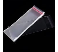 Zydiwo 400 Pezzi Sacchetti di Cellophane Trasparente Sacchetti Plastica Autoadesivi OPP Plastica Alimenti Sacchetto per Decorare Caramelle Biscotto Natale (8 * 16cm)