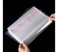 Zydiwo 400 Pezzi Sacchetti di Cellophane Trasparente Sacchetti Plastica Autoadesivi OPP Plastica Alimenti Sacchetto per Decorare Caramelle Biscotto Natale (13 * 29cm)