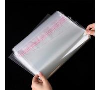 Zydiwo 400 Pezzi Sacchetti di Cellophane Trasparente Sacchetti Plastica Autoadesivi OPP Plastica Alimenti Sacchetto per Decorare Caramelle Biscotto Natale (15 * 27cm)