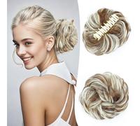 ZYDLMBJL Chignon per Donne, Pezzo for Capelli con Chignon spettinato - Fermaglio for Artiglio Ondulato - Chignon Finti Sintetici for l'uso Quotidiano delle Donne(Brown And Gold variegations)