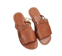 ZYDLMBJL Ciabatte da doccia, Ciabatte estive da donna, semplici, intrecciate, di colore puro, da spiaggia, for tutti i giorni(Brown,39 EU)