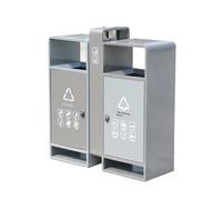 ZYDLMBJL Contenitori per rifiuti esterni, Pattumiera for esterni, secchio for la classificazione dei servizi igienici in acciaio inossidabile panoramico for esterni(Galvanized sheetgray)