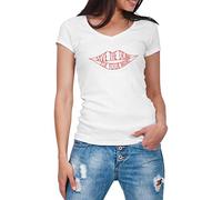 ZYDUVA Save The Drama for Your Mama Friends Show Bianca Camicia da Donna con Scollo a V Size S