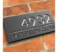 ZYDZKA Targa Galleggiante Personalizzata In Acrilico 3D Con Numero Civico, Targa Con Indirizzo Personalizzato, Indirizzo Stradale Da Parete For Esterni, Decorazione For La Stanza Con Nome(Black silver