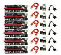 Zyeatary 6 Pezzi VER009 USB 3.0 PCI-e Riser View 009S Express 1X a 16X Extender Riser Adattatore Scheda SATa 15Pin a 6 Pin Cavo di Alimentazione