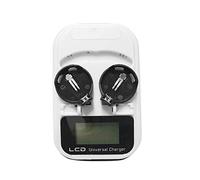 Zyeatary Caricatore LCD Intelligente 3.6V per LIR2032 LIR2025 LIR2016 Batteria Ricaricabile a Pulsante Spina EU