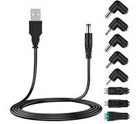 Zyeatary Cavo di alimentazione USB universale da 5 V, cavo di alimentazione USB a CC con 8 tipi di connettori per telefoni Android, tablet, banca di potere, giocattolo