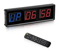 Zyeatary Timer da palestra, timer a LED, orologio digitale con conto alla rovescia montato a parete, timer fitness, cifre verso il basso/alto, cronometro per la casa
