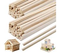 ZYEKIU 100 Pezzi Batonnet Legno Lavoretti, Balsa Bastoncini di Legno Quadrati, Asta di Bambù Fai da Te Asta Tempo Libero Creativo per Progetti DIY, Creazioni Fatte in Casa ed Etichett