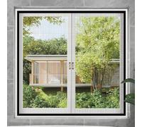 ZYEKIU 100 x 100cm Znzariera per Finestra, Rete Anti-Insetti con Chiusura a Strappo, Protezione Adesiva contro le Zanzariera Finestra, Schermo Autoadesivo Senza Fori (110 x 130cm - Nero)