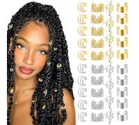 ZYEKIU 120 Pezzi Dreadlocks Accessori Cleopatra, Accessori per Capelli Donna Dreadlocks tiara Gold Hair Accessories per Uomo Donna Costumi di Carnevale Capelli Dreadlock Saccessori