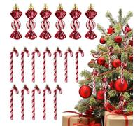 ZYEKIU 18 Pezzi Decorazioni Natale Candy Cane Bastoncini di Zucchero Natalizi Rosso e Bianco, Decorazioni Zucchero Natalizie Simpatici Ornamenti Candy Cane Adatto per Festive