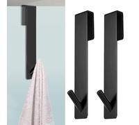 ZYEKIU 2 Pezzi Ganci per Porta Doccia Ganci Asciugamani Bagno 17,8 CM Schermo per gancio per Doccia Porta Asciugamani Bagno con Imbottitura Protezione per Doccia Senza Perforazione (Nero)