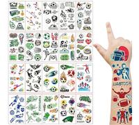 ZYEKIU 20 Fogli Tatuaggi finti Tatuaggi Temporanei Tatoo Calcio Gadget Compleanno Bambini Tattoo Temporanei Nessun Danno alla Pelle Adatto per Regali di Compleanno e Vacanze per Ragazzi Ragazze