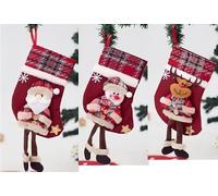 ZYEKIU 3 Pezzi Calza Befana Vuota da Appendere, Calze Befana Personalizzate Tessuti Non Tessuti, Piccole Calze Natalizie per Albero, Camino, Vetrina, Sacchetto di Caramelle