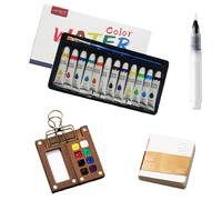 ZYEKIU 5 Pezzi Acquarelli per Dipingere, Acquerelli per Kit Disegno Bambini Tavolozza Acquerelli Pennarelli Acquerellabili Cavalletto Pittura Libri da Colorare Colori Bambini Tempere Dipingere