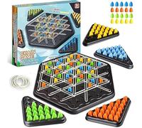 ZYEKIU Gioco Triangolo a Catena Giochi da Tavolo con Elastici Gioco Triangoli Interattivo Giochi da Tavola Strategia Triggle Chain Triangle Game per Bambini Adulti Festa in Famiglia 2 a 4 Giocatori
