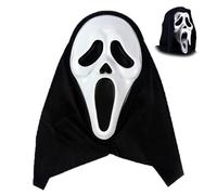 ZYEKIU Spaventoso Volto Fantasma Maschera Scream, Ghostface Mask da Film, Realistico e Terrificante Maschera Fantasma Cranio full Face, per Scena Realistici Festa di Halloween Bar Masquerade