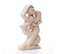 ZYFAB Romantico Statua Bacio d'Amore di Coppia Legno Scultura Lavorato a Mano Primo Bacio figurina Astratto Moderno Arte Decorazioni per la casa Regalo,a