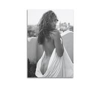 Zyfene Poster di Cindy Crawford in bianco e nero, decorazione per la casa, da appendere, per camera da letto, quadro decorativo estetico, 60 x 90 cm