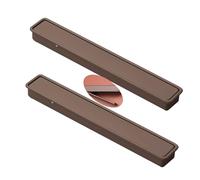 ZYFH8992 2Pcs Tiretti nascoste in Lega di alluminio Maniglia ribaltabile Pomello per cassetti tirettiera incasso per porta scorrevoli a scomparsa Maniglione Armadio invisibile Cucina (100mm,Caffè)
