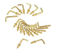 ZYFHYU 100 ganci in ferro a forma di L for cassettiere, viti ad angolo retto, in lega dorata for fissaggio telaio per Legno, Piante,Tazze