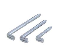 ZYFHYU 40 pezzi di ganci a testa piatta ad angolo retto, leggeri in acciaio al carbonio, a 7 stili, a L, a occhiello, viti for cornici per Legno, Piante,Tazze(M6X100)