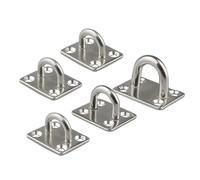 ZYFHYU Ganci per occhielli in acciaio inossidabile 5PCS In Acciaio Inox Piazza Pad Occhio Piastra Gancio 5mm/6mm/8mm Heavy Duty Soffitto Parete canottaggio Yacht Ombra A Vela Marine(6mm)