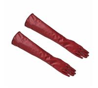 ZYFHYU Guanti da donna lunghi al gomito sera for feste in morbida pelle foderati in caldo inverno per Matrimoni Festa in Maschera(Red,50cm)