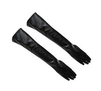ZYFHYU Guanti da donna lunghi al gomito sera for feste in morbida pelle foderati in caldo inverno per Matrimoni Festa in Maschera(Black,40cm)
