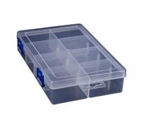 ZYFHYU Scatola Multifunzionale da 2 Pezzi, 20 * 13,5 * 4,5 cm, Grande, con 8 Griglie, Scatola di plastica Trasparente for componenti elettronici per Viti, Chiodi e minuteria