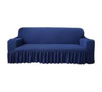 ZYFHYU Sofa Slipcover with Skirt Universal Armchair Easy Fit Living Room Couch Cover Washable Furniture Protector per Divano(Dark blue,1 Seater(90-140cm))