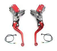 Zyfto Set leve freno e frizione per moto 22mm 7/8 Motorcycle Handlebar Master Cylinder Levers Brake Hydraulic Clutch Pump for Honda SH 125 Yamaha Aerox Pitbike(Rosso)