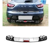 Zyfwzc Spoiler per Diffusore Paraurti Posteriore ABS/Auto per Renault Clio 4,Kit Corpo Inferiore Protezione di Scarico Splitter Colore: (Nero/Argento),B-Silver
