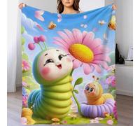 ZYGAOKDD 3D Cute Caterpillar Lussuosa Coperta Super Morbida Calda E Accogliente in Pile Per Divano E Letto in Pelliccia Sintetica 60x80inch(150x200cm)