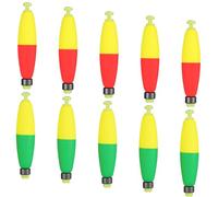 Zyghjort Confezione da 10 galleggianti ponderati per la pesca, in schiuma EVA, a scatto, galleggianti da pesca a scatto, galleggianti per pesca con pulsante a molla, per pesce gatto, crappie, bluegill