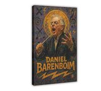 ZYGNBHL Direttore d'orchestra Daniel_Barenboim, poster da parete su tela, decorazione per camera da letto, ufficio, cucina, cornice regalo, 50,8 x 76,2 cm