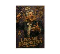 ZYGNBHL Direttore d'orchestra Leonard_Bernstein, poster da parete per camera da letto, ufficio, stanza, regalo, senza cornice, 30,5 x 45,7 cm