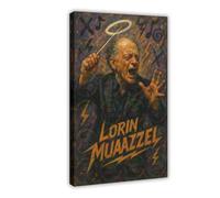 ZYGNBHL Direttore d'orchestra Lorin_Maazel, poster su tela, decorazione da parete, per camera da letto, ufficio, stanza, regalo, cornice 30,5 x 45,7 cm