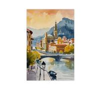 ZYGNBHL Guggenheim Museum Bilbao, Spagna, poster decorativo moderno per la casa e la camera da letto, introduzione alla città, senza cornice, 30,5 x 45,7 cm