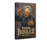 ZYGNBHL Poster artistico da parete con direttore d'orchestra Pierre_Boulez, decorazione per camera da letto, ufficio, cucina, cornice regalo, 61 x 91,4 cm