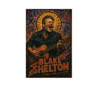 ZYGNBHL Poster artistico da parete su tela con cantante country Blake_Shelton per l'estetica della stanza, senza cornice, 30,5 x 45,7 cm
