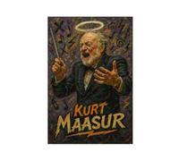 ZYGNBHL Poster artistico da parete su tela con direttore d'orchestra Kurt_Masur, per estetica, senza cornice, 50,8 x 76,2 cm