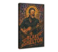 ZYGNBHL Poster artistico da parete su tela con immagine di Blake_Shelton, cantante country e cornice 61 x 91,4 cm