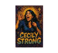 ZYGNBHL Poster artistico da parete su tela con stampa comica Cecily_Strong per estetica della stanza, 40,6 x 61 cm