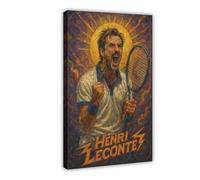 ZYGNBHL Poster da parete con famoso tennista Henri_Leconte, decorazione da parete, per camera da letto, ufficio, cucina, cornice regalo, 61 x 91,4 cm