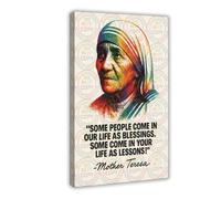 ZYGNBHL Poster decorativo da parete con citazione di Saint Mother_Teresa, per bar, ristorante, garage, caffetteria, cornice regalo 30,5 x 45,7 cm