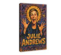 ZYGNBHL Poster della comica Julie_Andrews, decorazione per camera da letto, stile sportivo, per ufficio, camera da letto, regalo, cornice 40,6 x 61 cm
